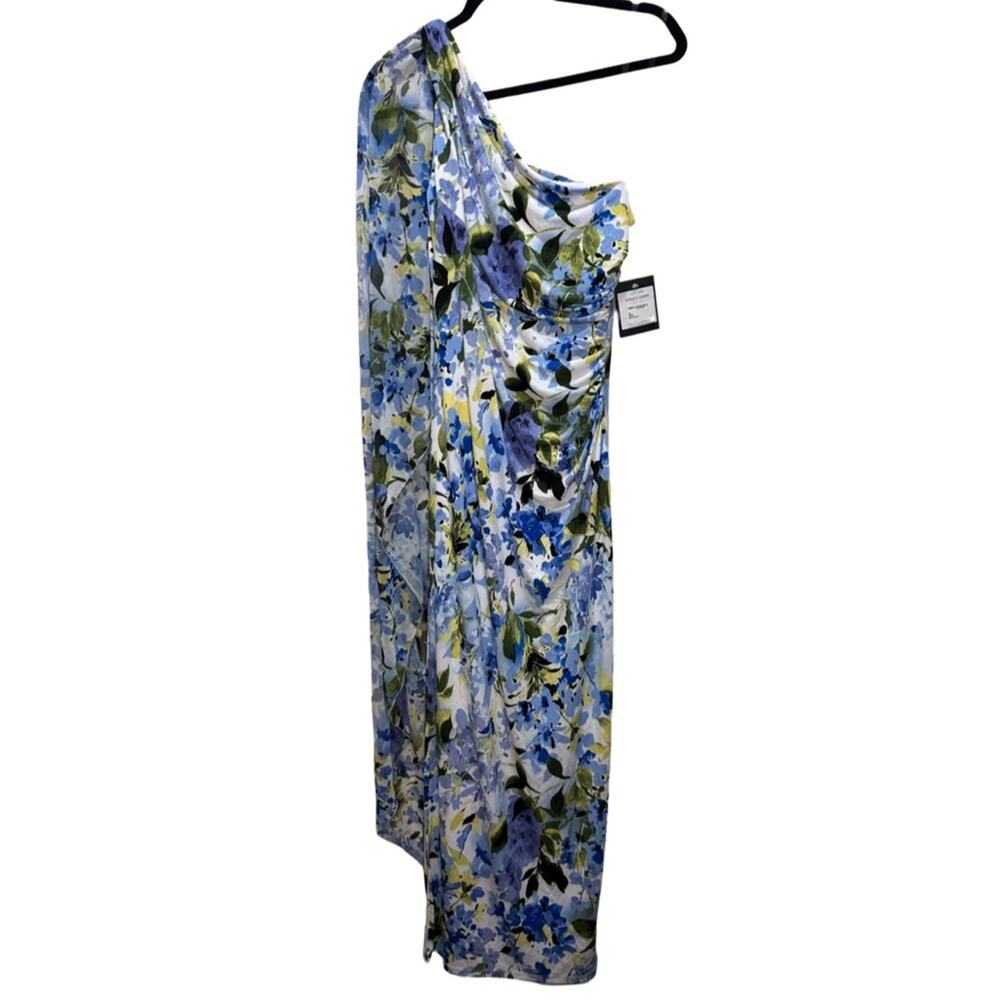 Marina Floral One Shoulder Maxi Dress - Green Multi Size 6 - Picture 3 of 8